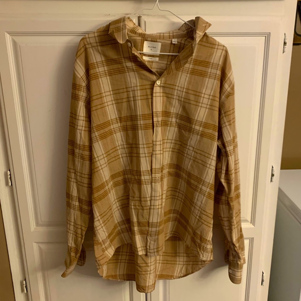 Tan , Long Sleeve , Billy Reid , button up XL Shirt
